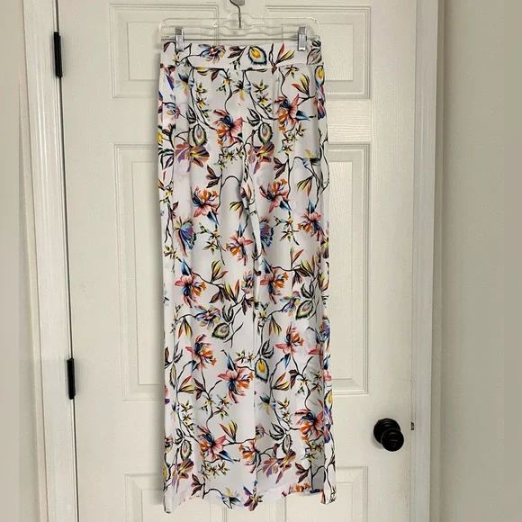 Bar III Floral Wide Leg Pants White NWT Size 0 - Picture 2 of 4